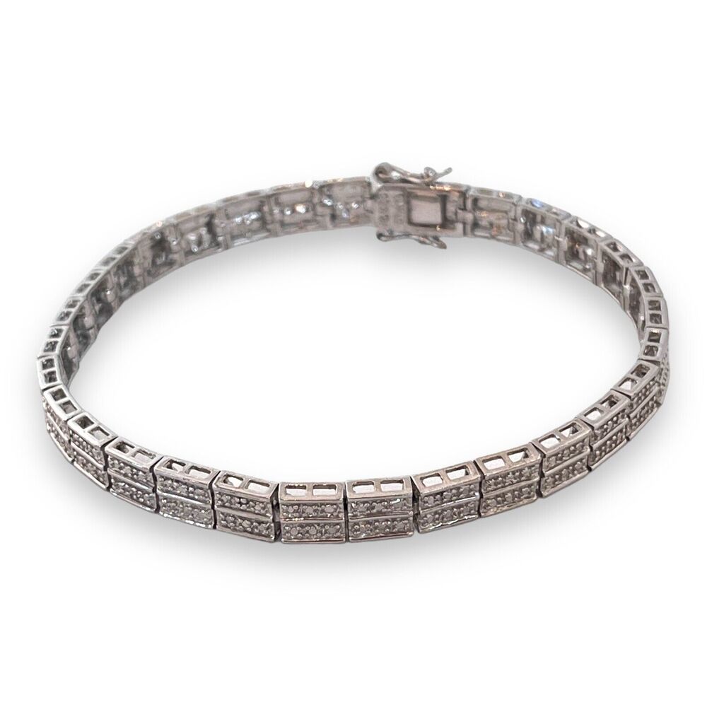 New Ross Simons Sterling Silver Textured Link Bracelet 8.5 Inch - 6I